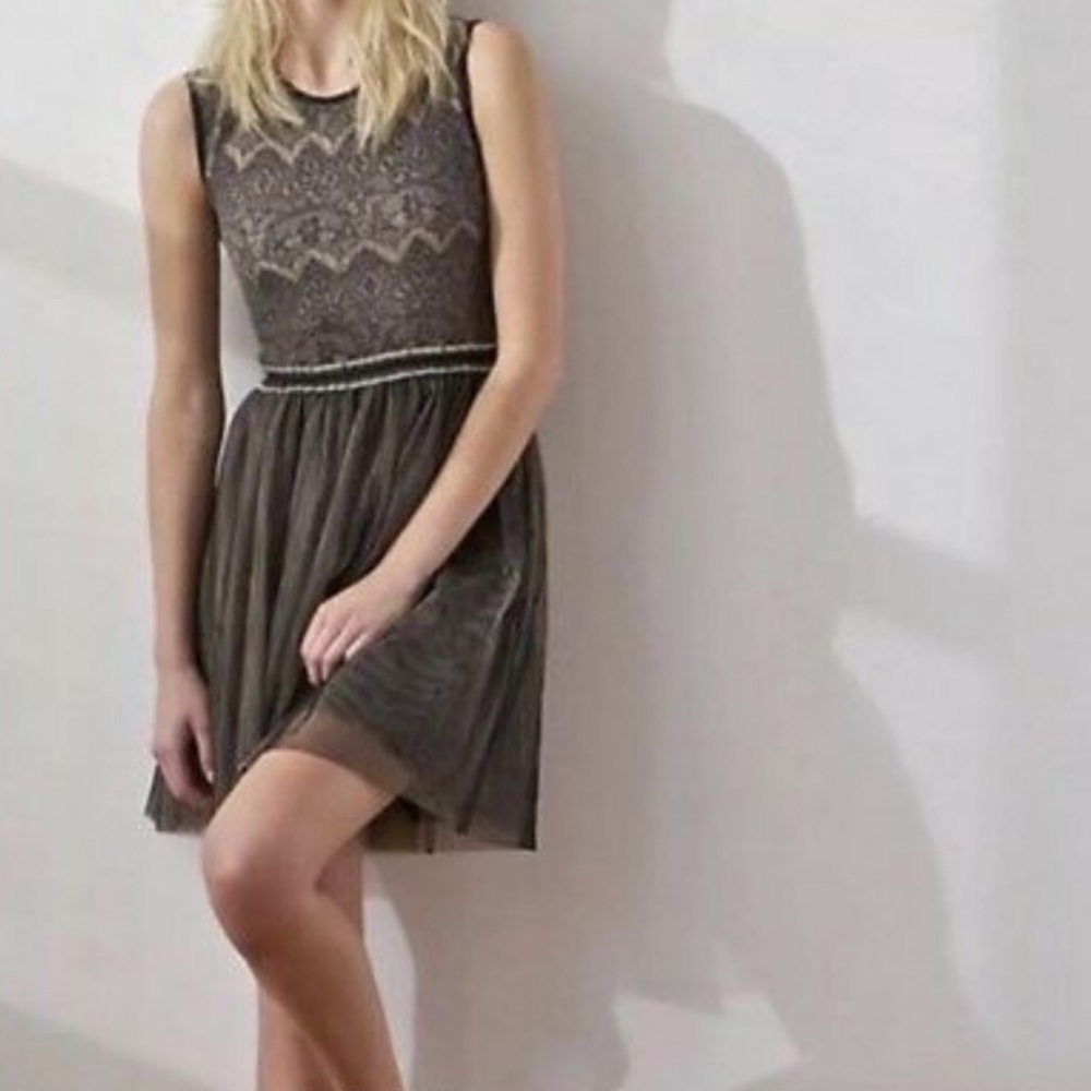 Anthropologie black lace and tulle dress